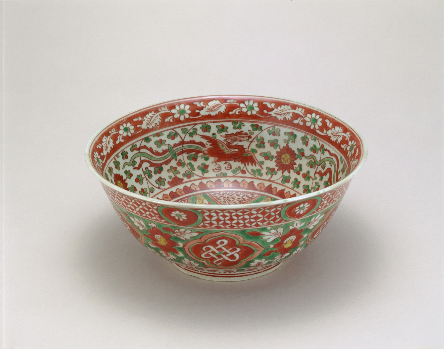 【 龍・鳳凰・花鳥文鉢 】　中華古玩　宋赤絵/古赤絵/五彩 龍・鳳凰・花鳥文鉢 】 中華古玩 宋赤絵/古赤絵/五彩 龍・鳳凰・花鳥文