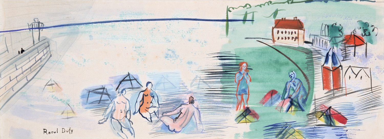 ラウル・デュフィ（Raoul Dufy） 「海と裸婦」 額装10号