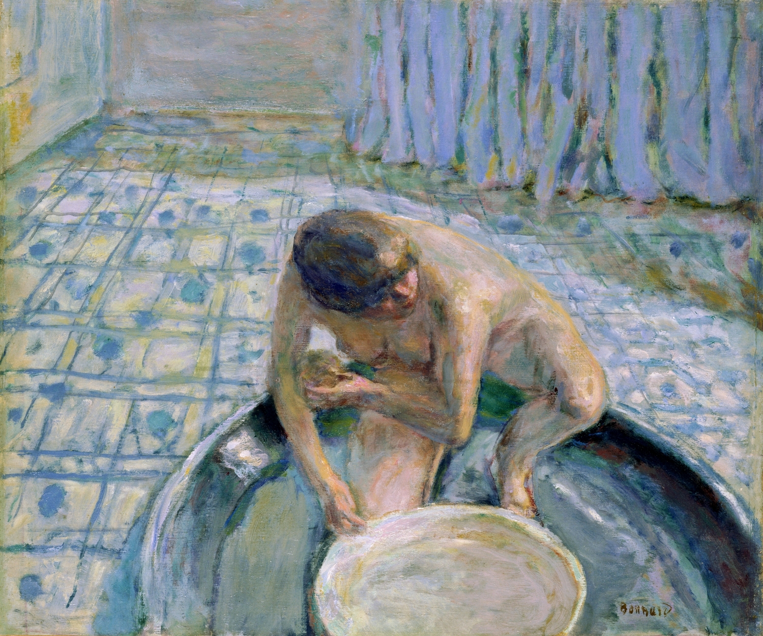 【在庫あり】 ピエール・ボナール【浴槽、ブルーのハーモニー】 高級画集画 絵画