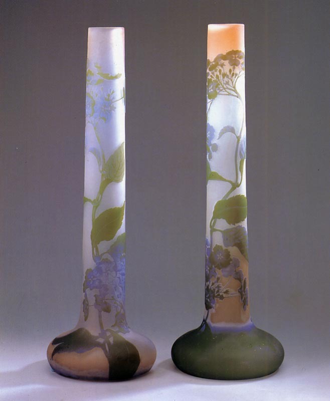 紫陽花文花器 | コレクション | ポーラ美術館 ガレ 紫陽花文平花器